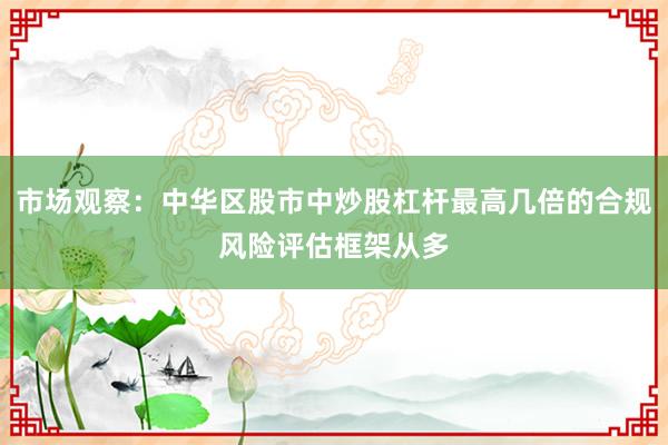 市场观察：中华区股市中炒股杠杆最高几倍的合规风险评估框架从多