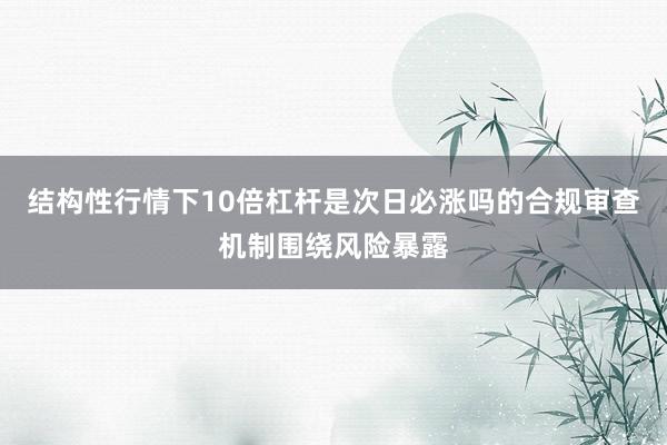 结构性行情下10倍杠杆是次日必涨吗的合规审查机制围绕风险暴露